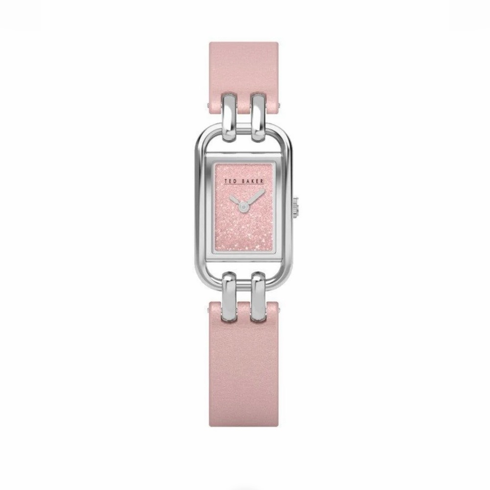 Ted Baker Pink Glitter Dial & Pale Pink Leather Strap Women's Watch